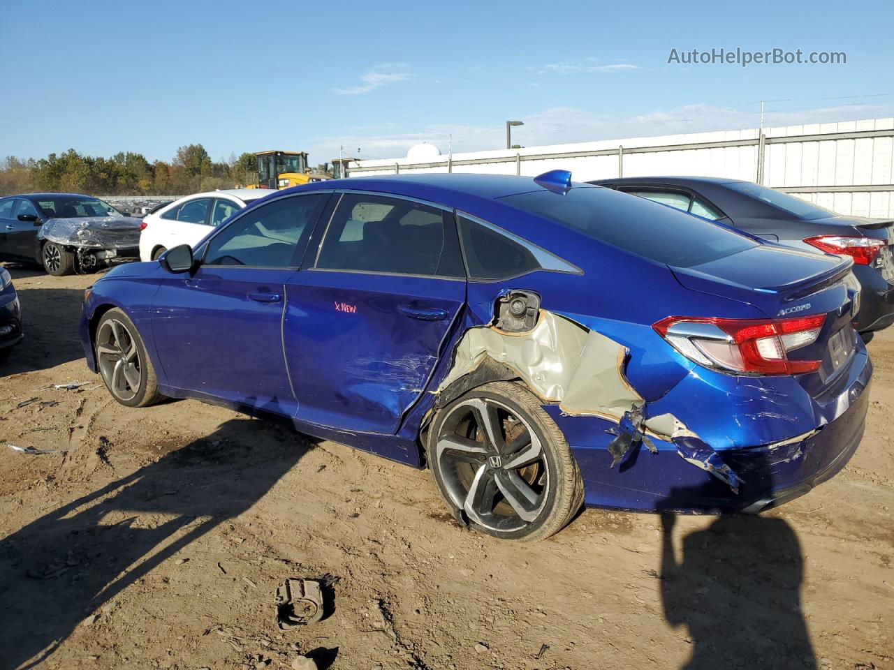 2018 Honda Accord Sport Синий vin: 1HGCV1F38JA152207