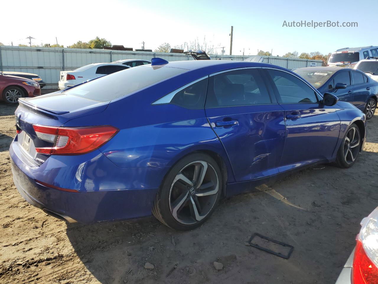 2018 Honda Accord Sport Синий vin: 1HGCV1F38JA152207