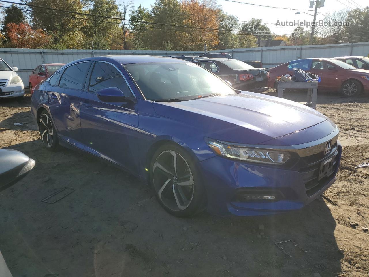 2018 Honda Accord Sport Blue vin: 1HGCV1F38JA152207