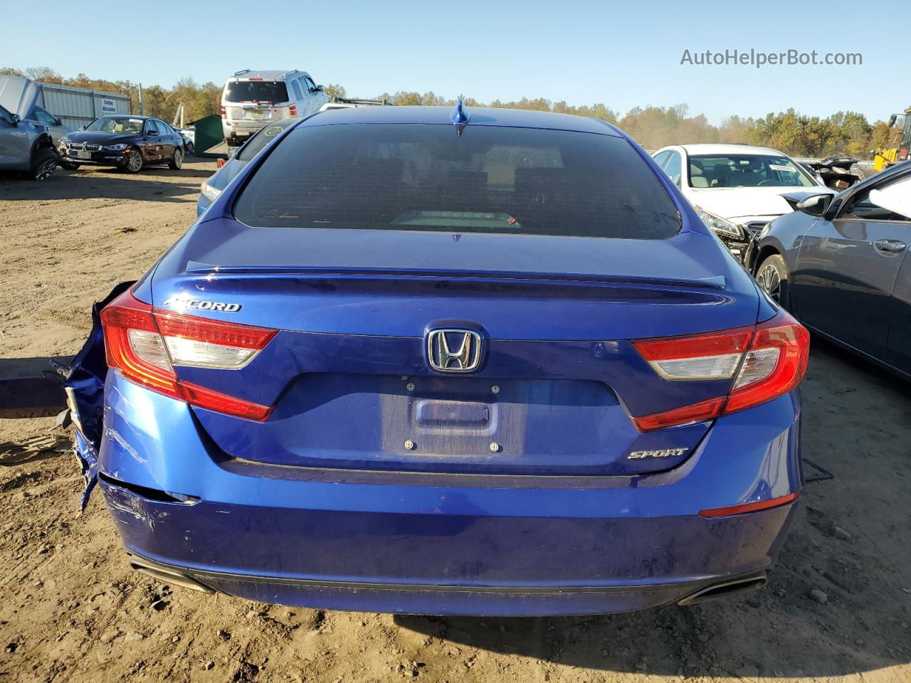 2018 Honda Accord Sport Синий vin: 1HGCV1F38JA152207