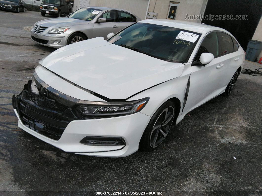 2018 Honda Accord Sedan Sport 1.5t White vin: 1HGCV1F38JA164146