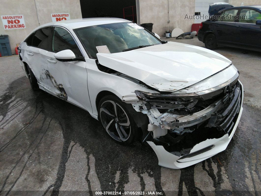 2018 Honda Accord Sedan Sport 1.5t White vin: 1HGCV1F38JA164146