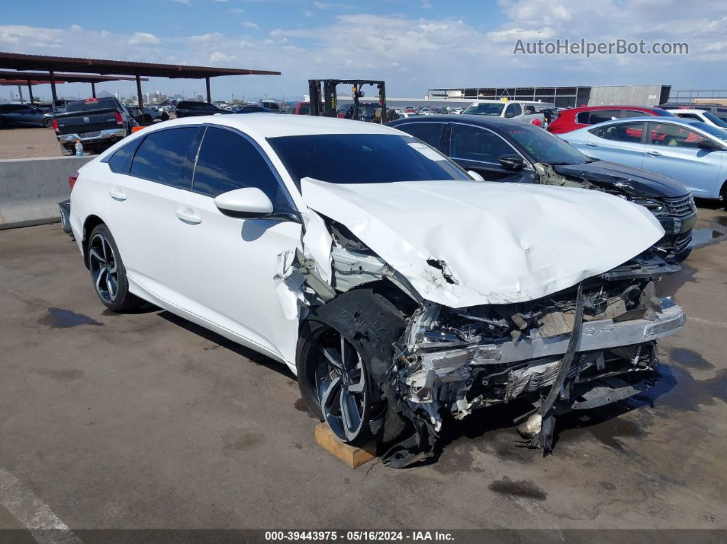 2019 Honda Accord Sport White vin: 1HGCV1F38KA009176