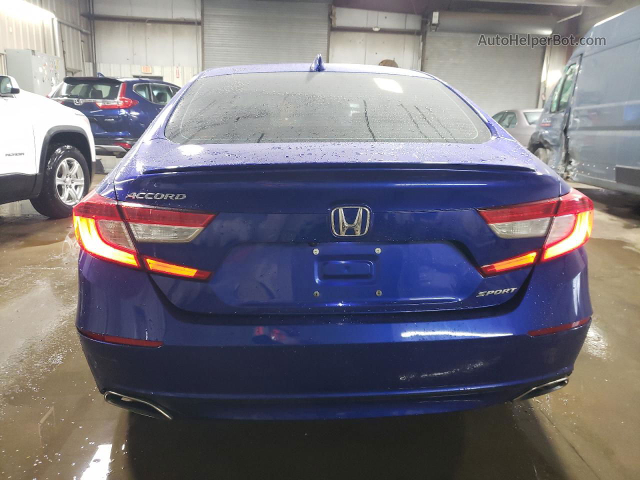 2019 Honda Accord Sport Синий vin: 1HGCV1F38KA050259