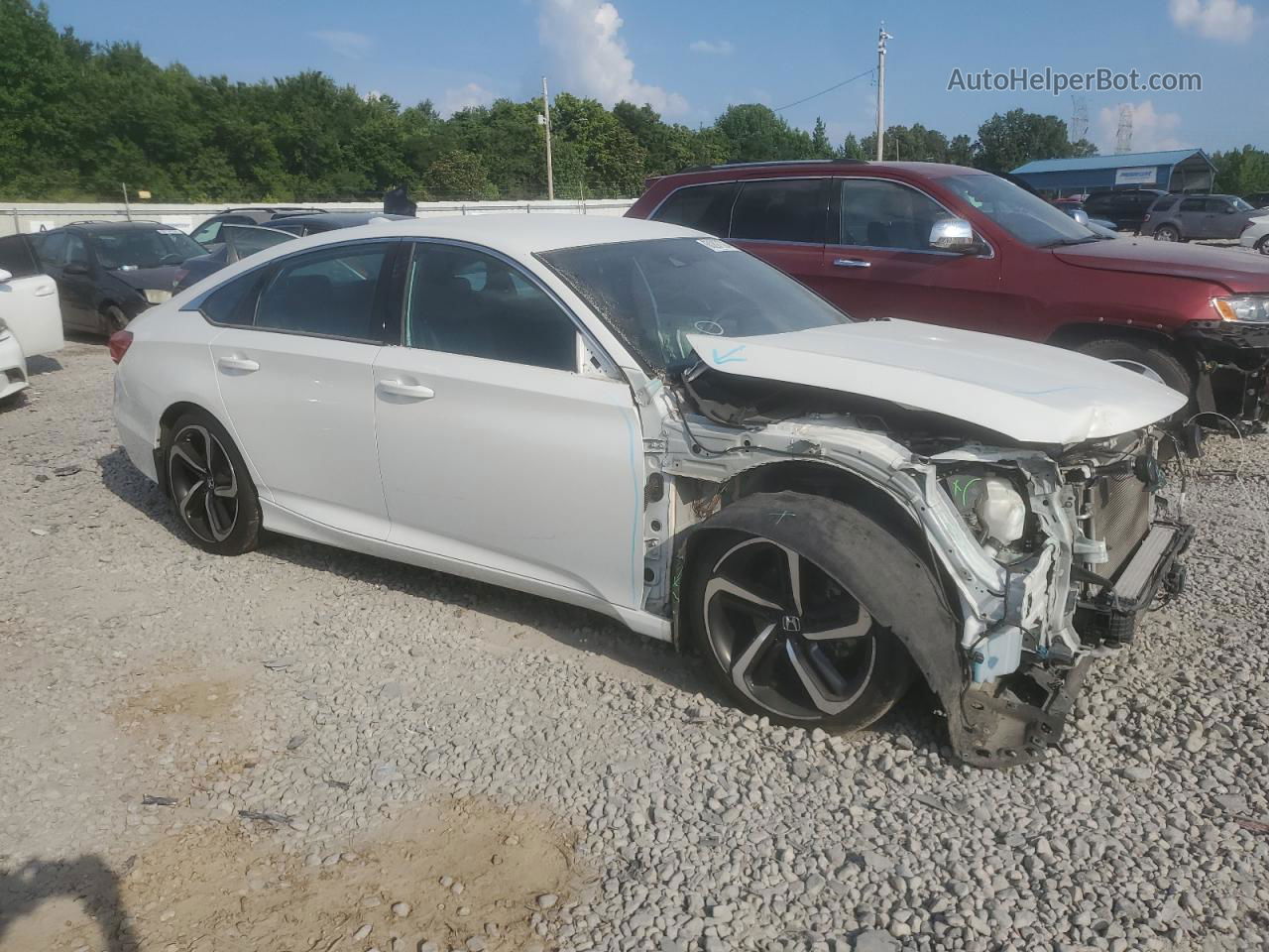 2018 Honda Accord Sport White vin: 1HGCV1F39JA022274