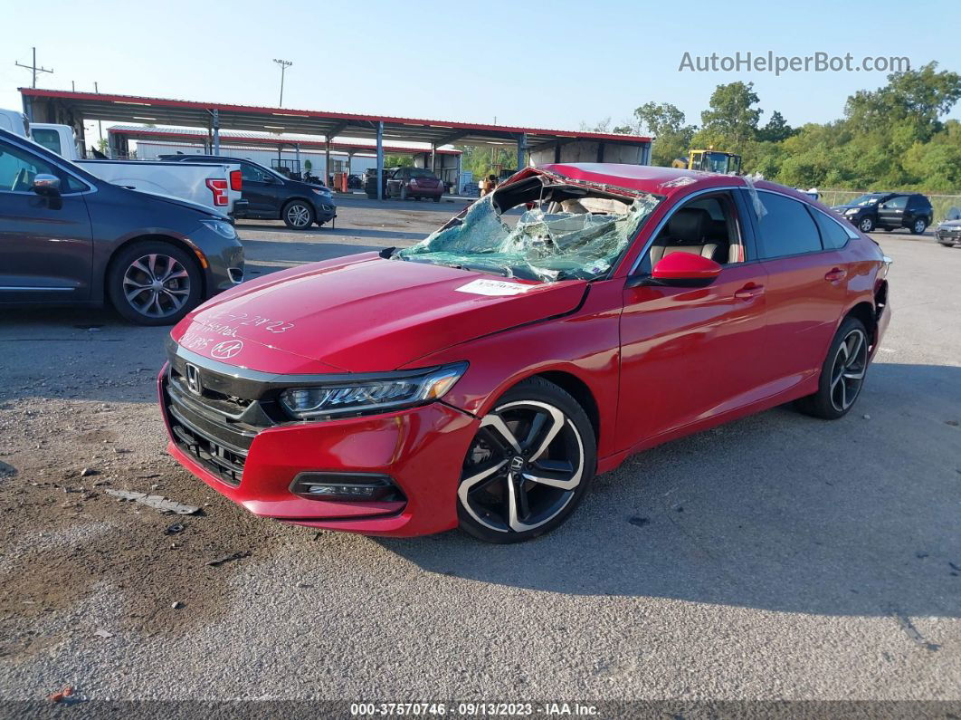 2018 Honda Accord Sedan Sport 1.5t Red vin: 1HGCV1F39JA031895