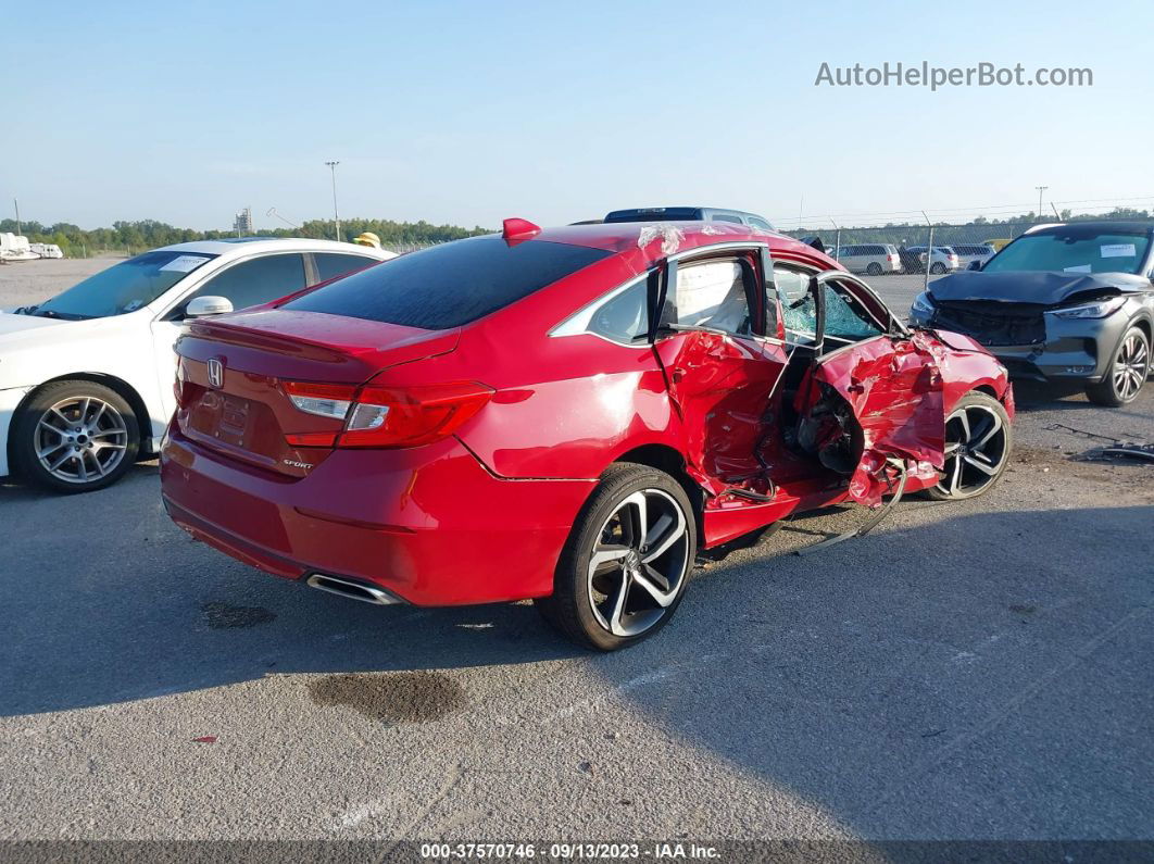 2018 Honda Accord Sedan Sport 1.5t Red vin: 1HGCV1F39JA031895