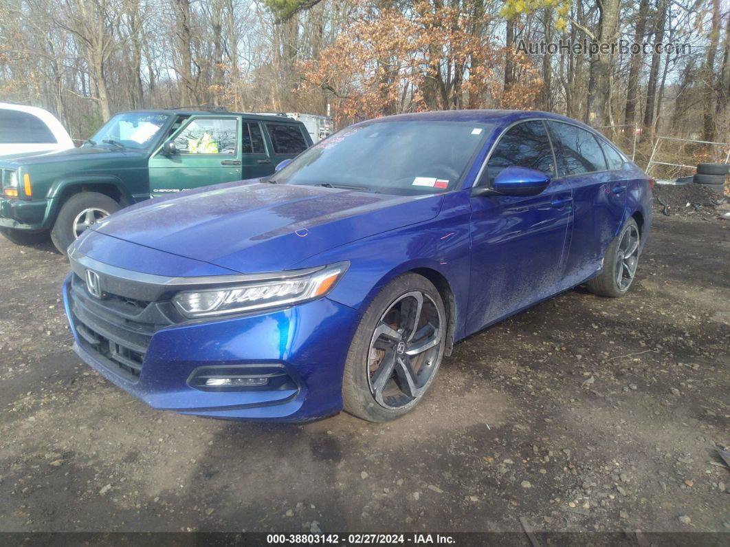 2018 Honda Accord Sport Синий vin: 1HGCV1F39JA174815