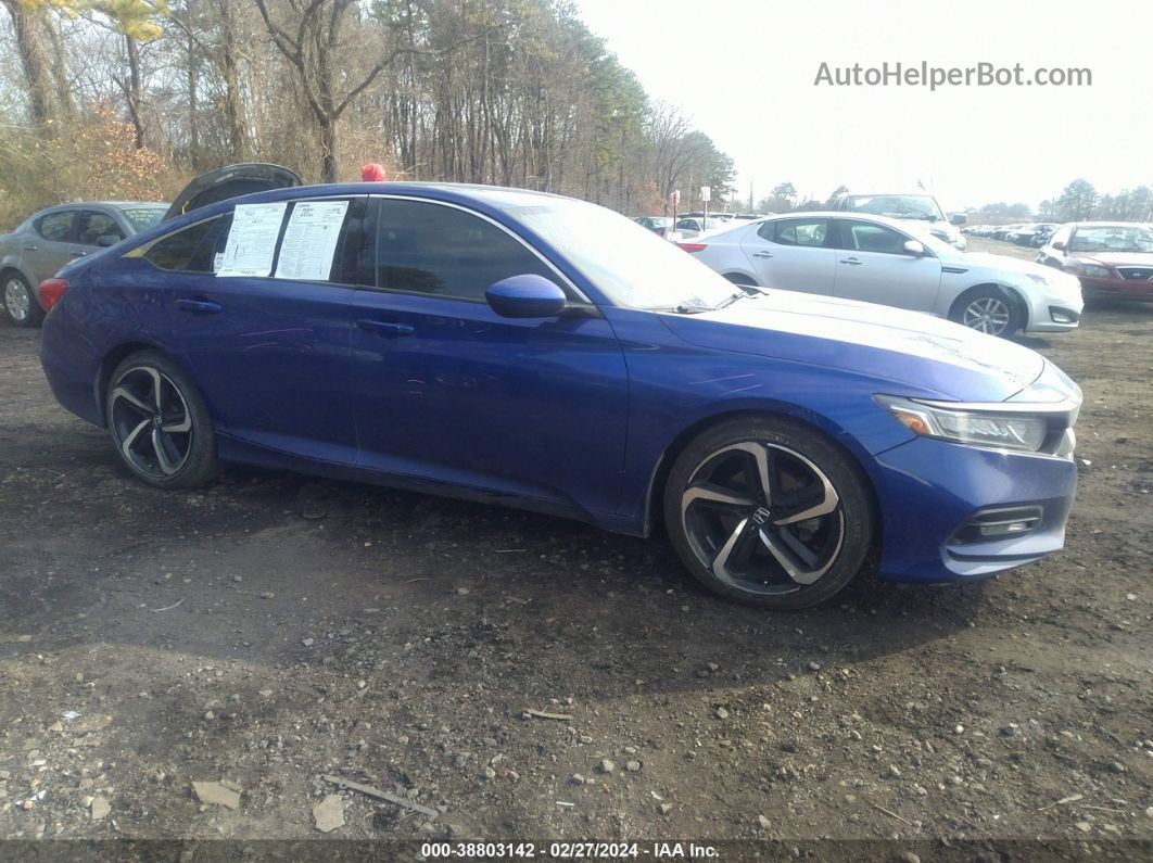 2018 Honda Accord Sport Blue vin: 1HGCV1F39JA174815