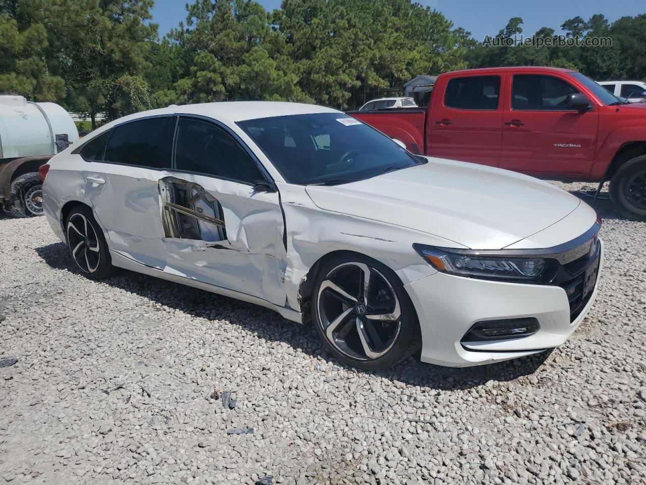 2018 Honda Accord Sport White vin: 1HGCV1F39JA193123