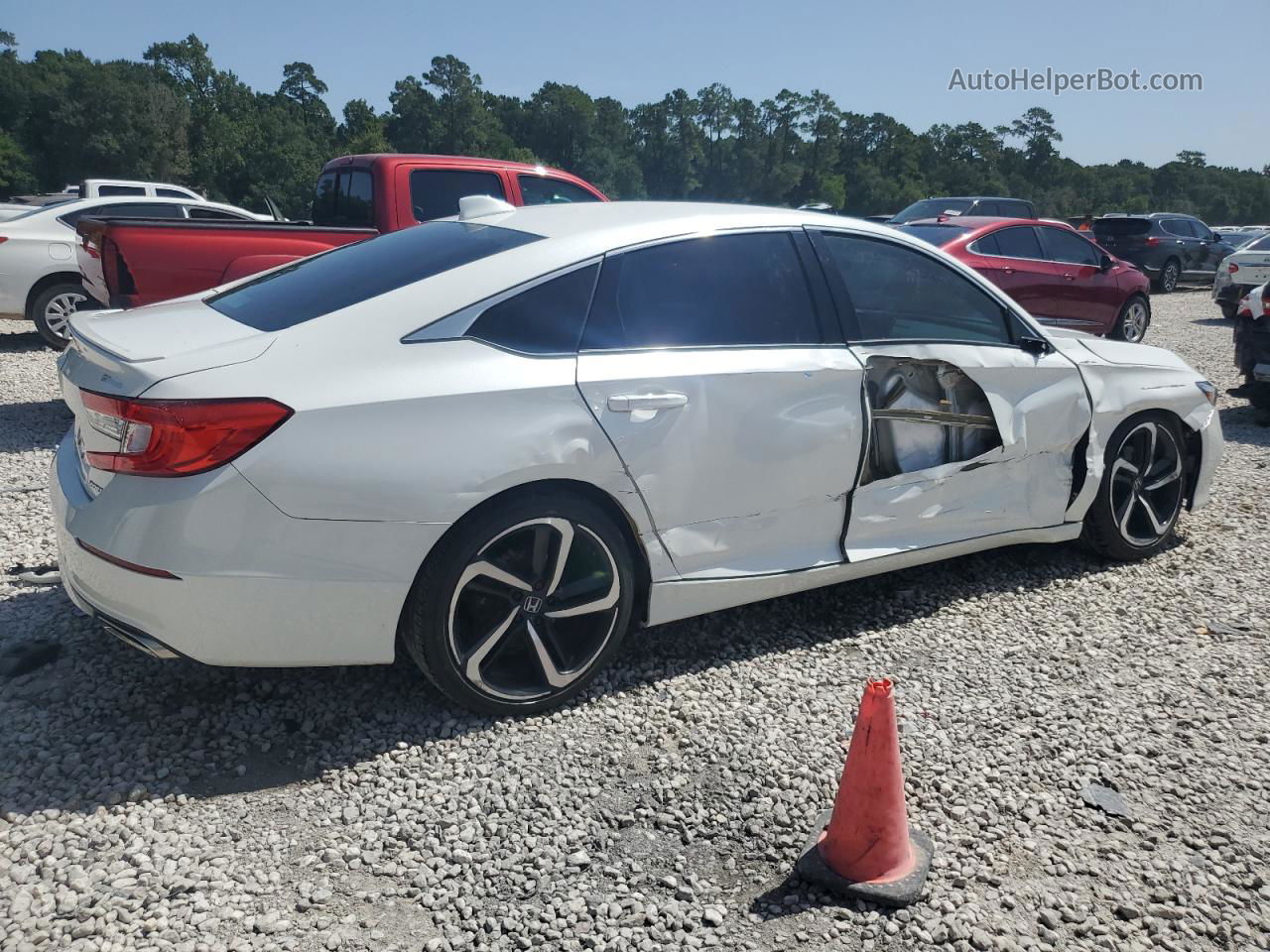 2018 Honda Accord Sport White vin: 1HGCV1F39JA193123