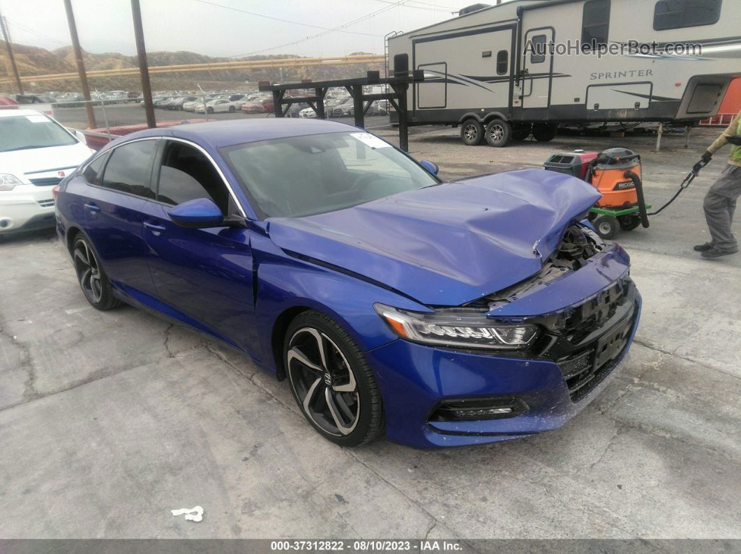 2018 Honda Accord Sedan Sport 1.5t Blue vin: 1HGCV1F39JA210308