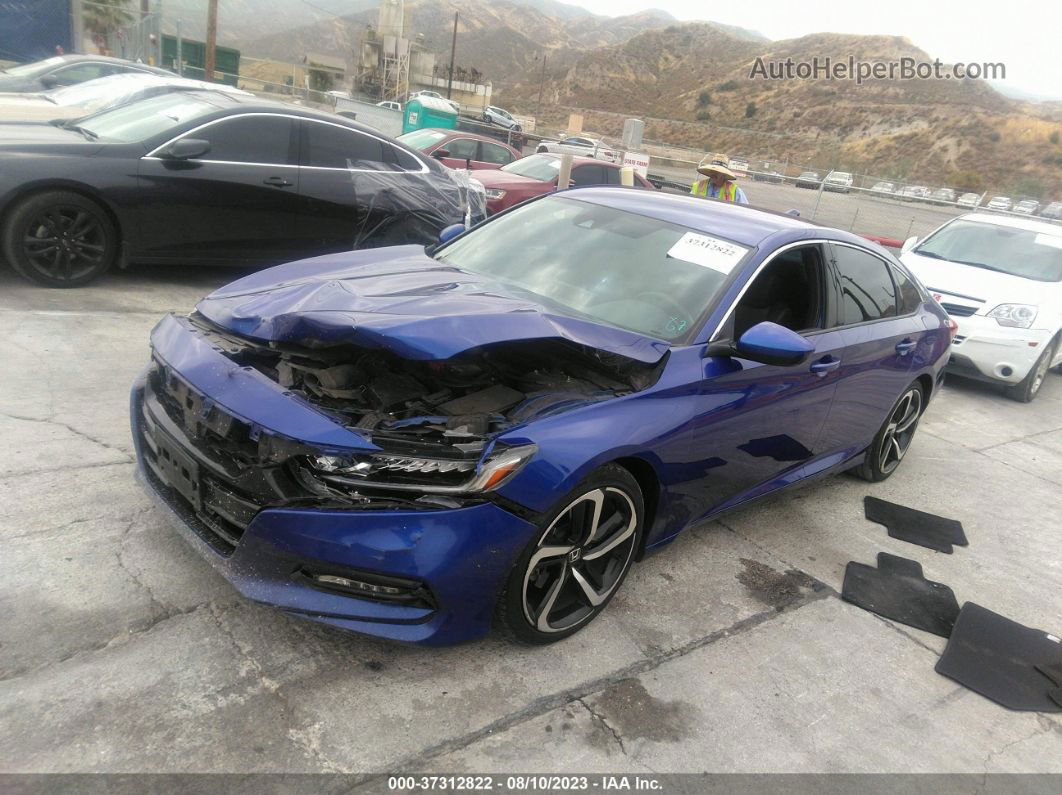 2018 Honda Accord Sedan Sport 1.5t Blue vin: 1HGCV1F39JA210308