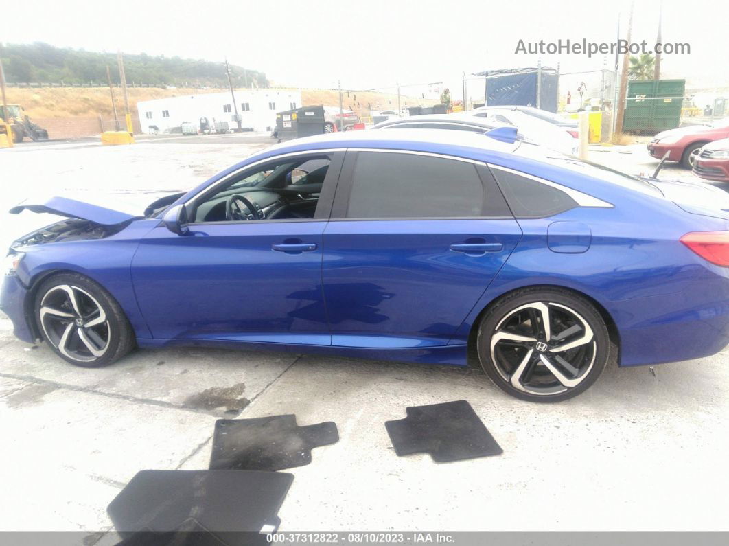 2018 Honda Accord Sedan Sport 1.5t Blue vin: 1HGCV1F39JA210308