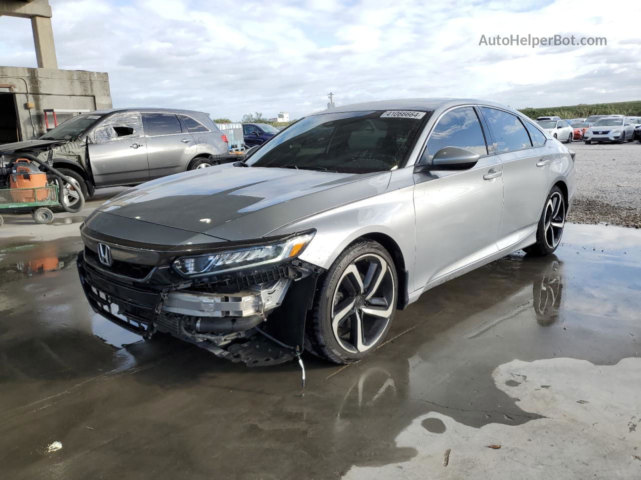 2019 Honda Accord Sport Silver vin: 1HGCV1F39KA023085