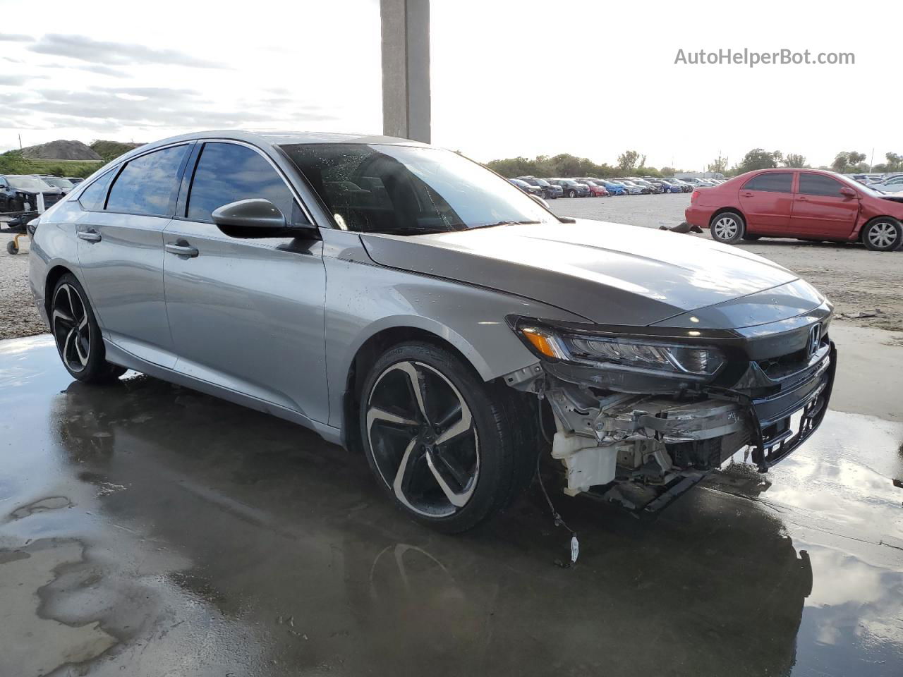 2019 Honda Accord Sport Silver vin: 1HGCV1F39KA023085