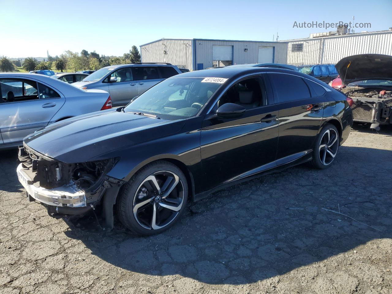 2020 Honda Accord Sport Черный vin: 1HGCV1F39LA139596