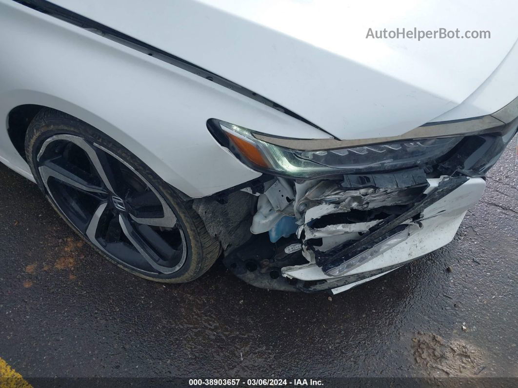 2018 Honda Accord Sport White vin: 1HGCV1F3XJA080684