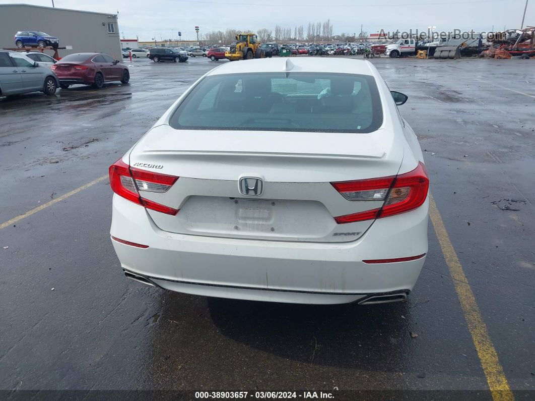 2018 Honda Accord Sport White vin: 1HGCV1F3XJA080684