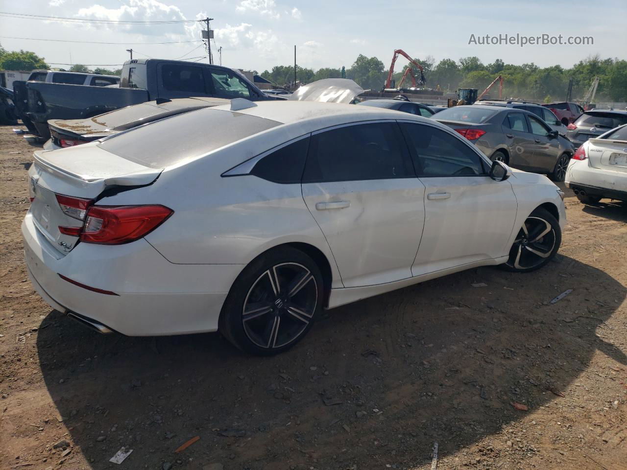 2018 Honda Accord Sport White vin: 1HGCV1F3XJA092575