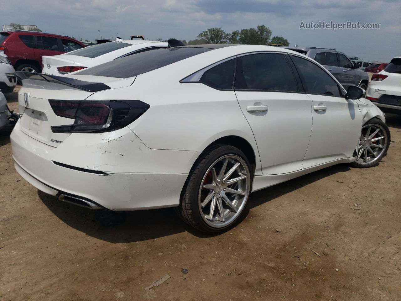 2018 Honda Accord Sport White vin: 1HGCV1F3XJA102571