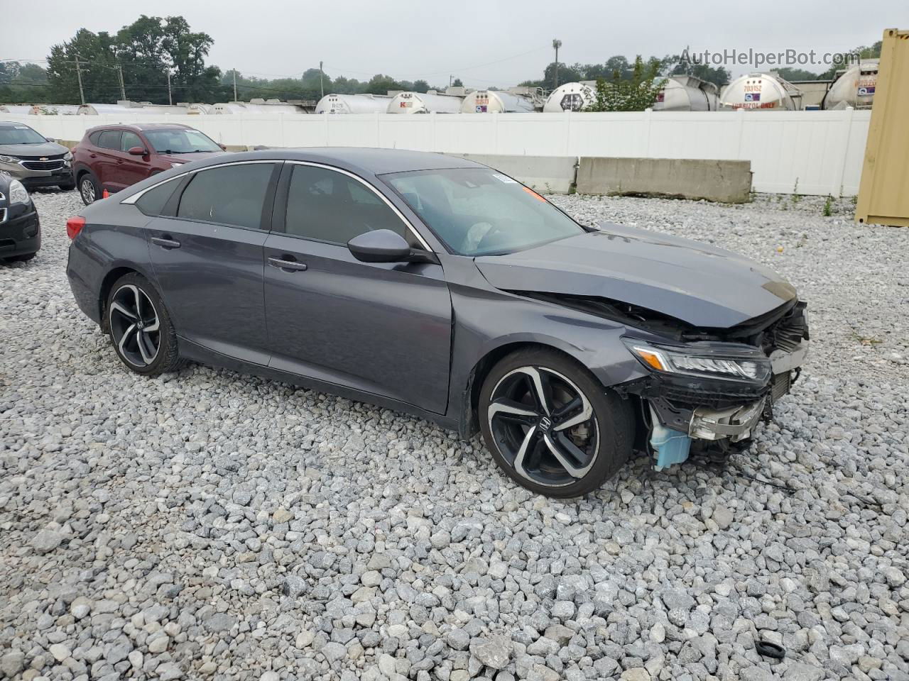 2018 Honda Accord Sport Gray vin: 1HGCV1F3XJA155707