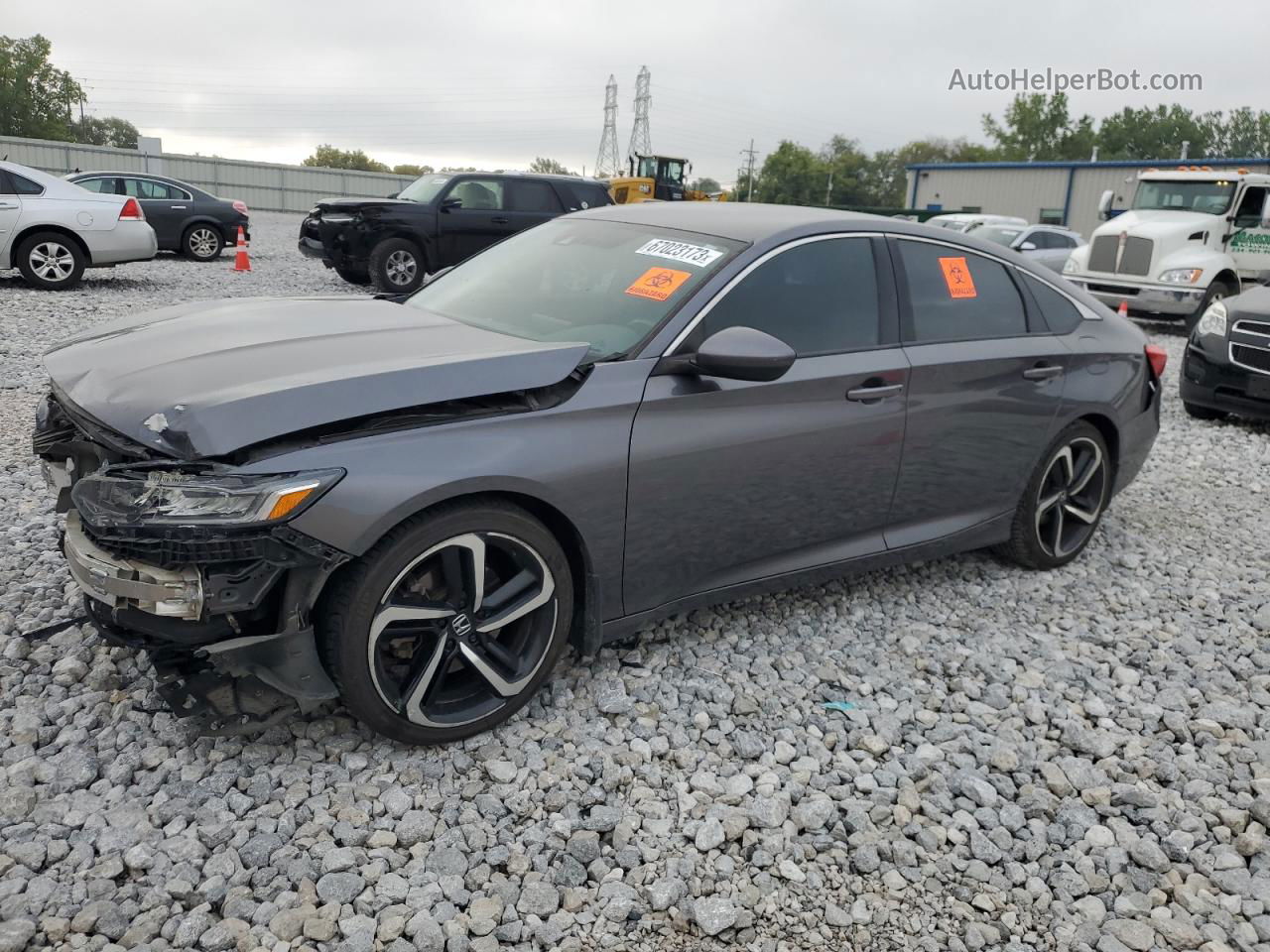 2018 Honda Accord Sport Серый vin: 1HGCV1F3XJA155707