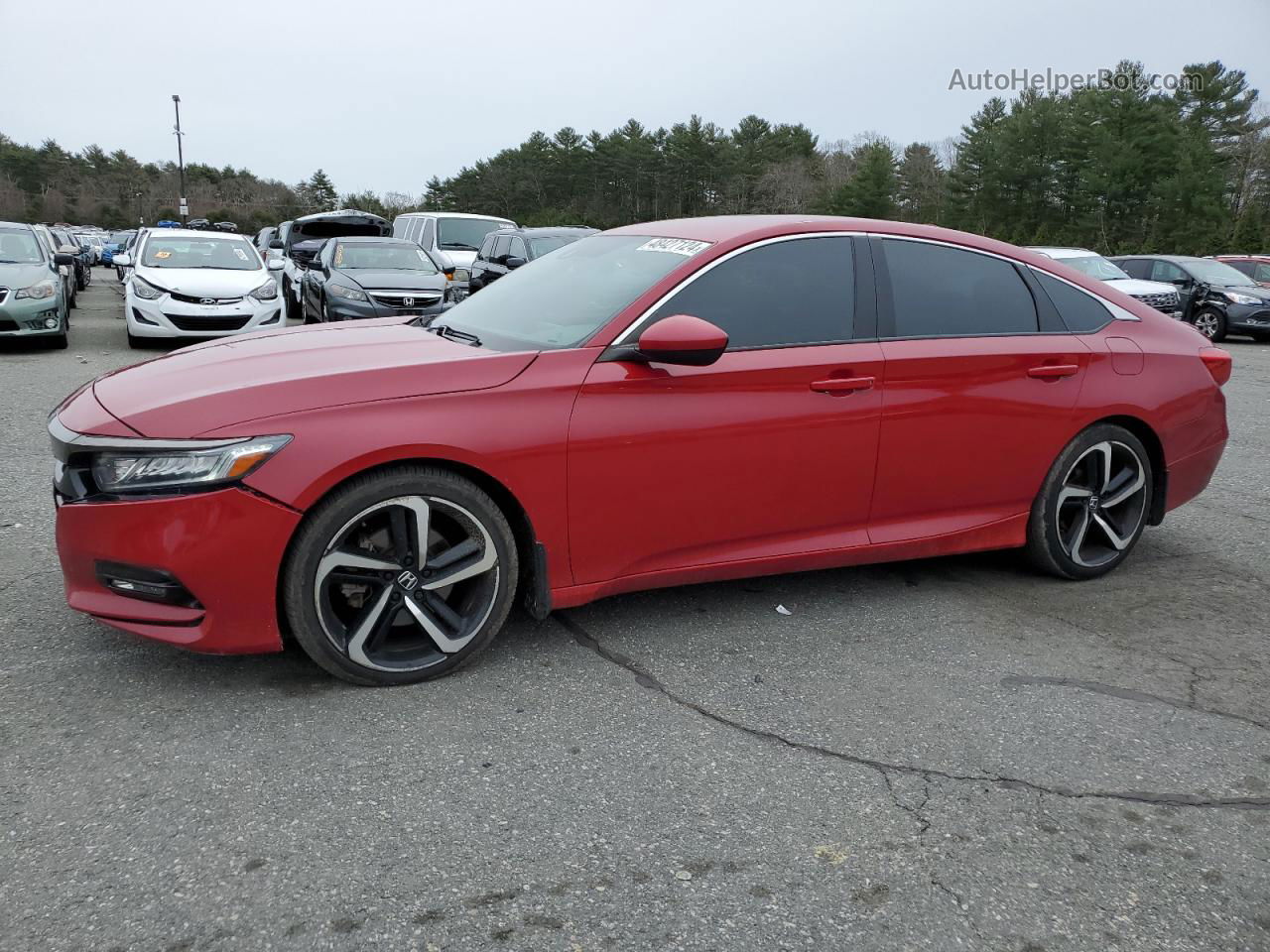 2018 Honda Accord Sport Красный vin: 1HGCV1F3XJA163564