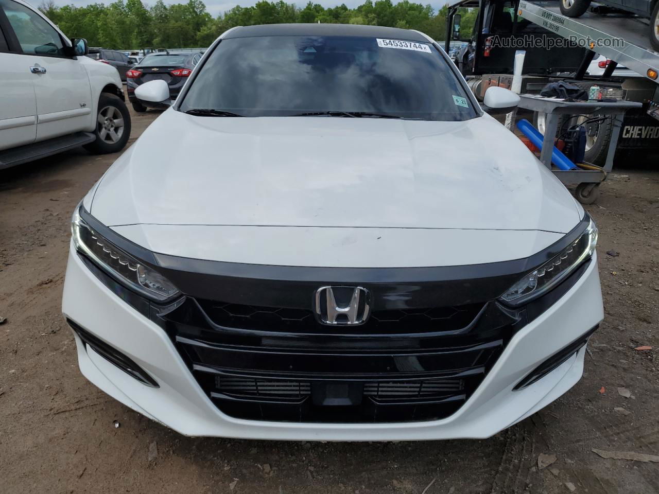 2018 Honda Accord Sport White vin: 1HGCV1F3XJA188366