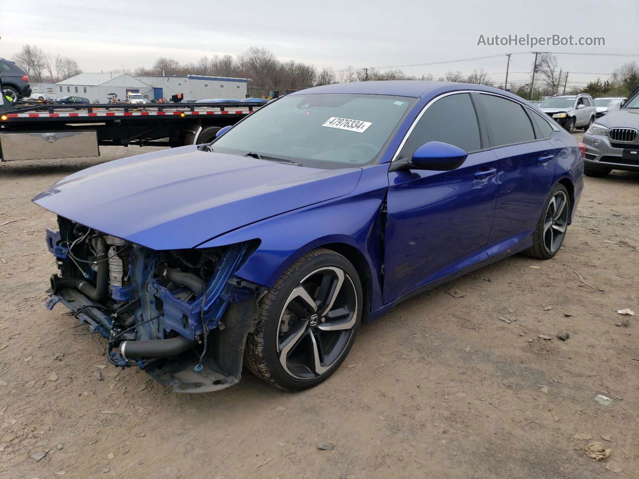 2018 Honda Accord Sport Синий vin: 1HGCV1F3XJA210379