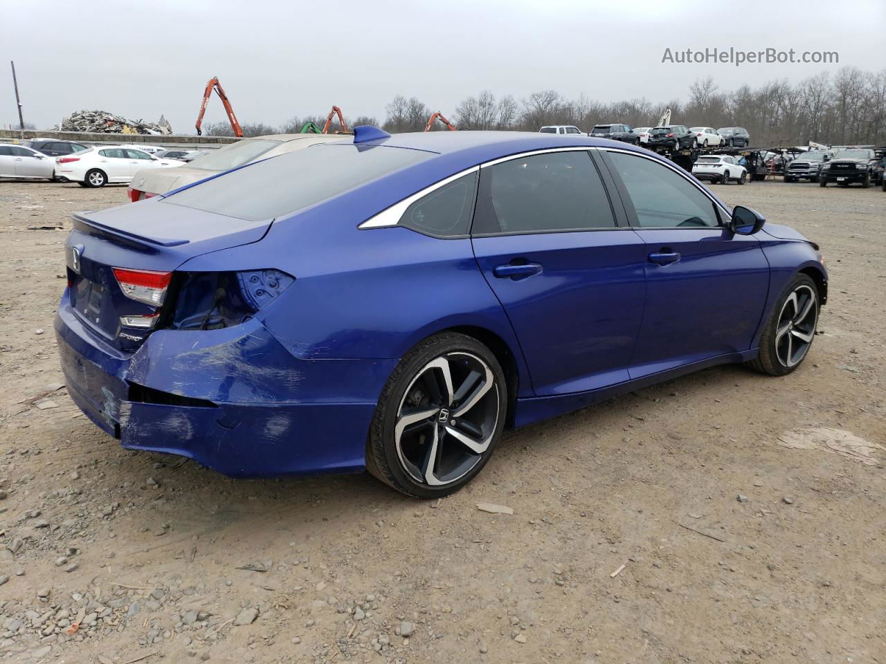 2018 Honda Accord Sport Синий vin: 1HGCV1F3XJA210379