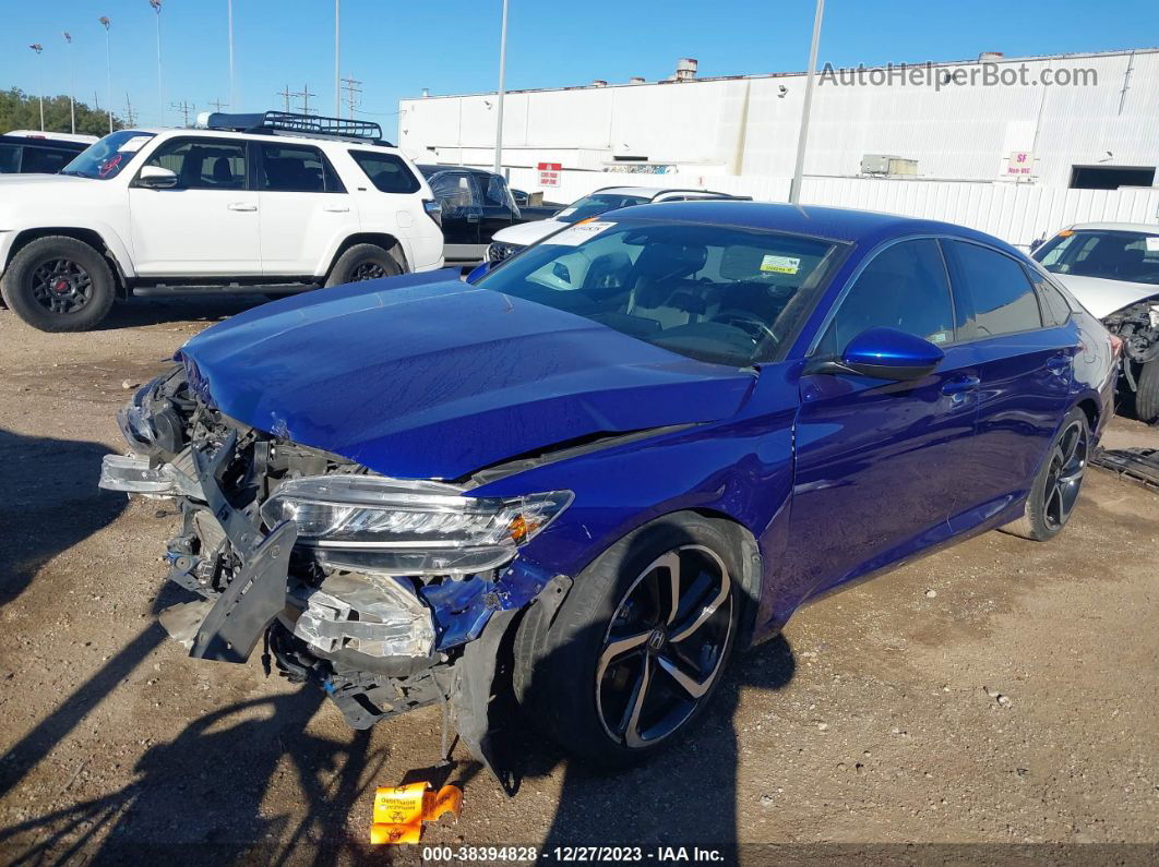 2018 Honda Accord Sport Blue vin: 1HGCV1F3XJA222290