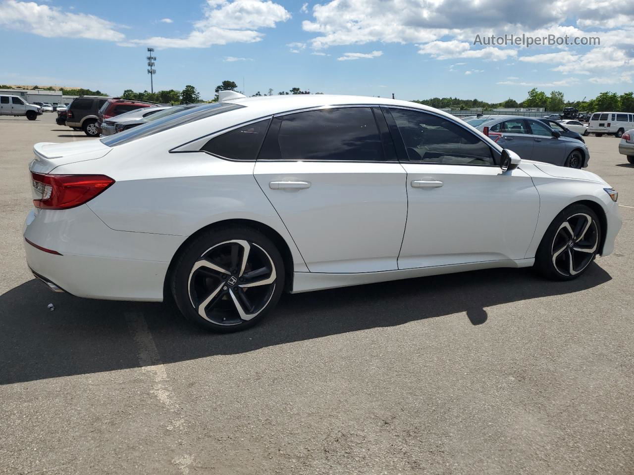 2019 Honda Accord Sport White vin: 1HGCV1F3XKA010684