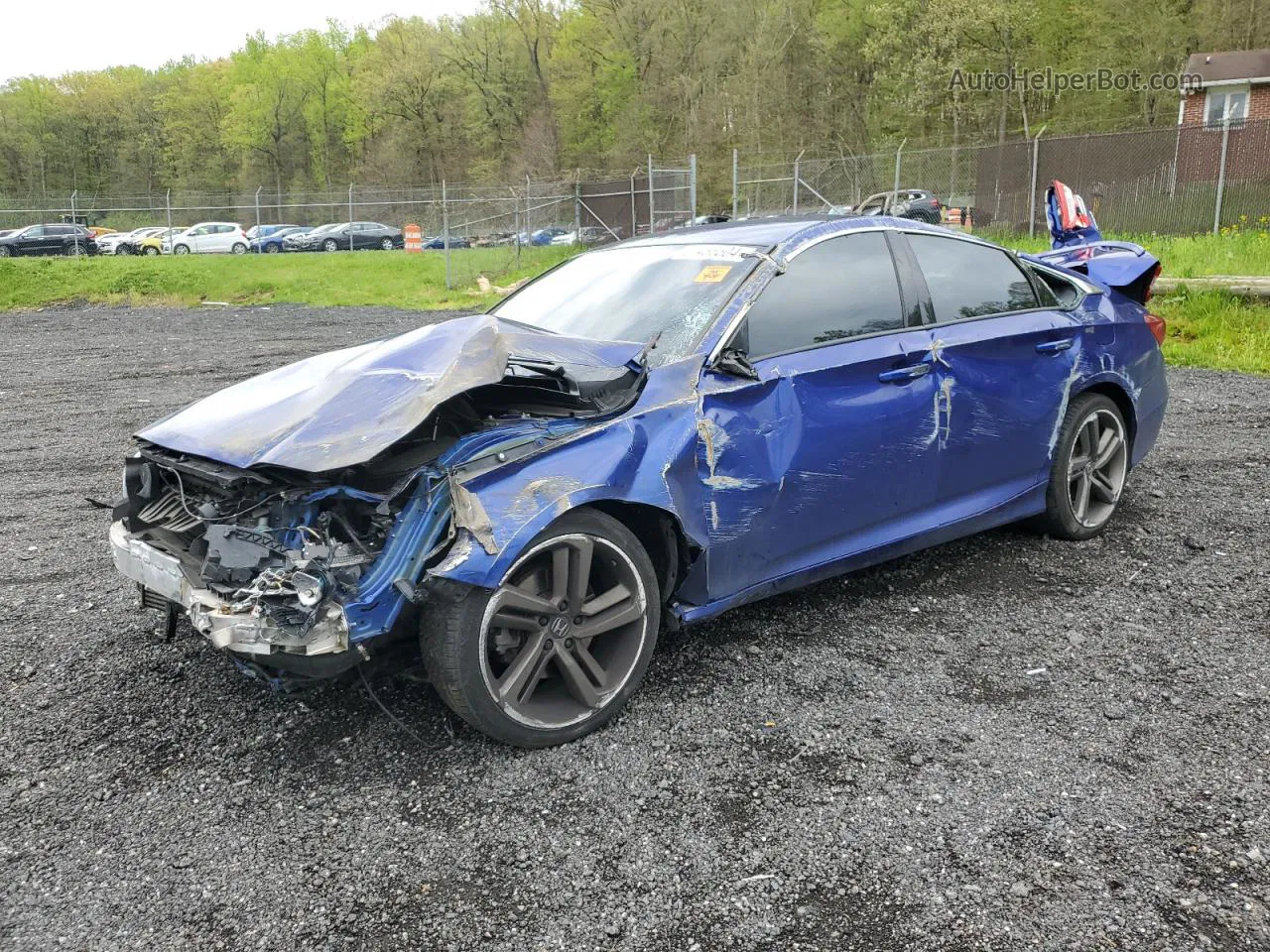 2019 Honda Accord Sport Blue vin: 1HGCV1F3XKA018929