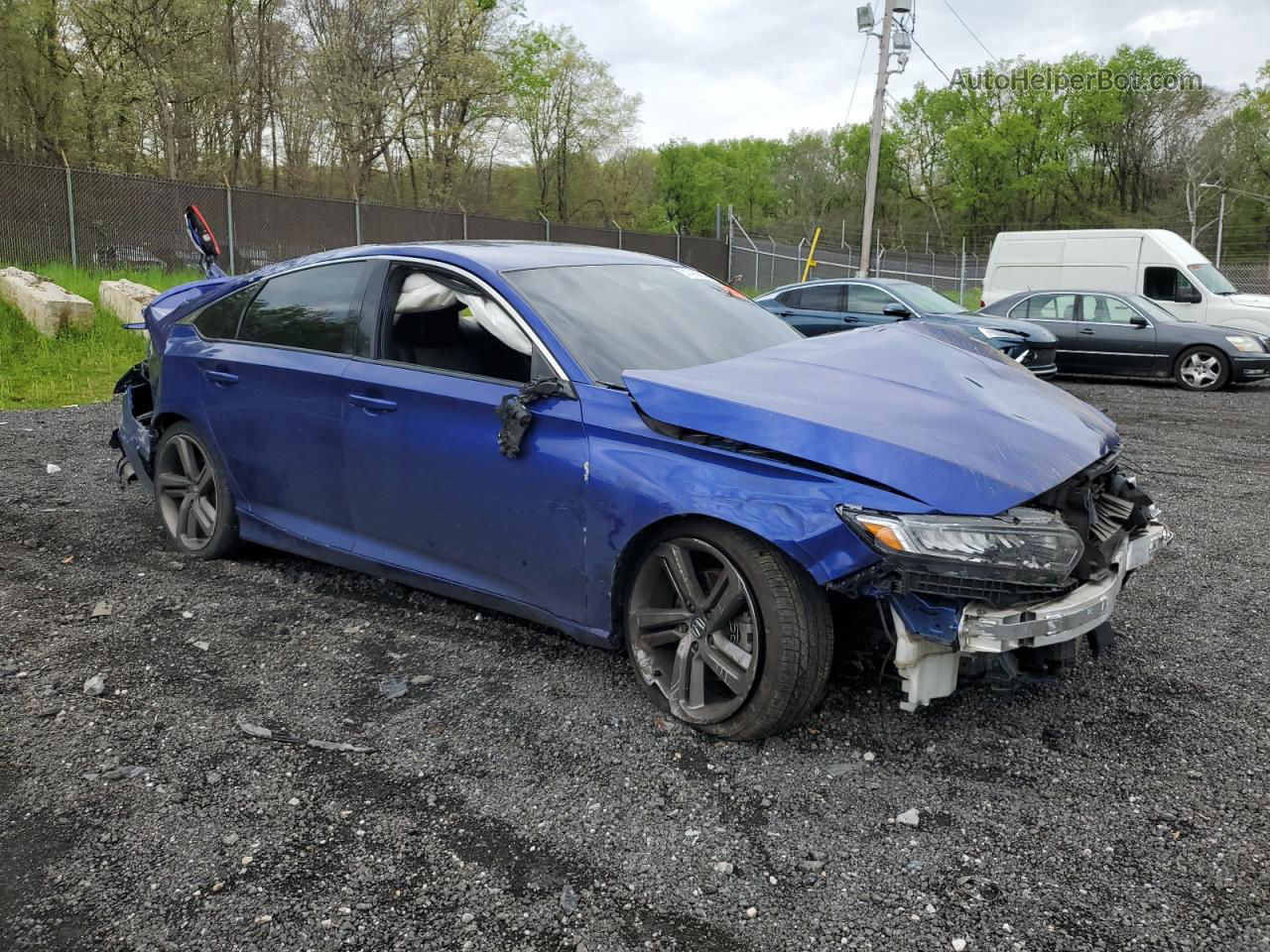 2019 Honda Accord Sport Blue vin: 1HGCV1F3XKA018929