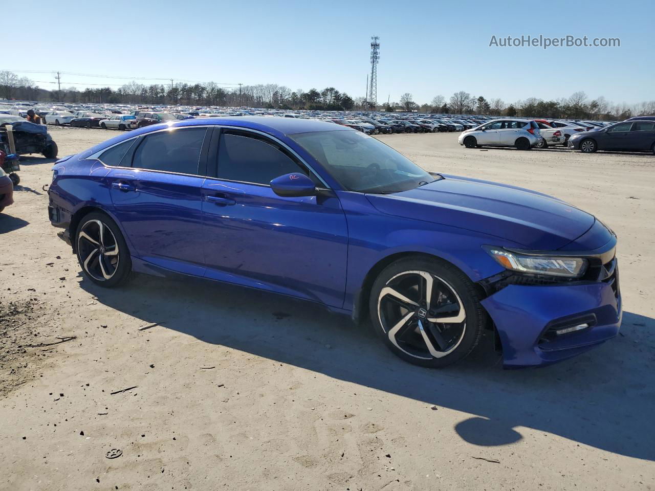 2019 Honda Accord Sport Blue vin: 1HGCV1F3XKA093095