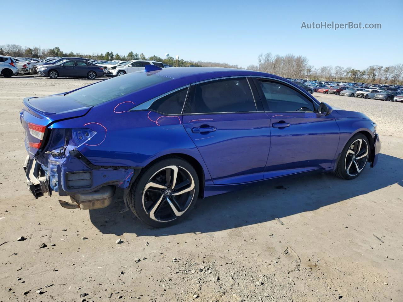 2019 Honda Accord Sport Blue vin: 1HGCV1F3XKA093095