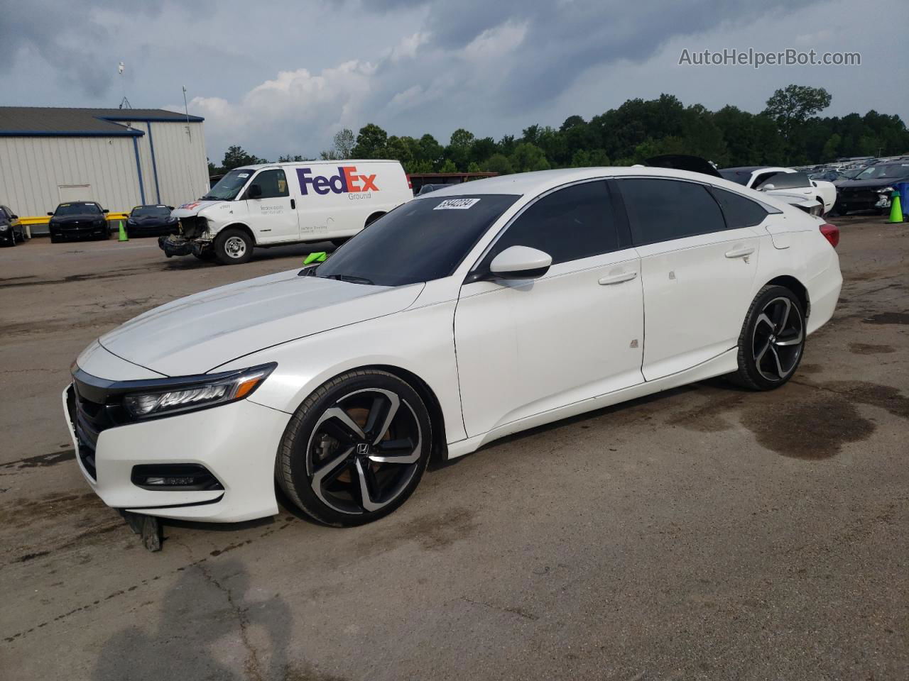 2019 Honda Accord Sport White vin: 1HGCV1F3XKA115239