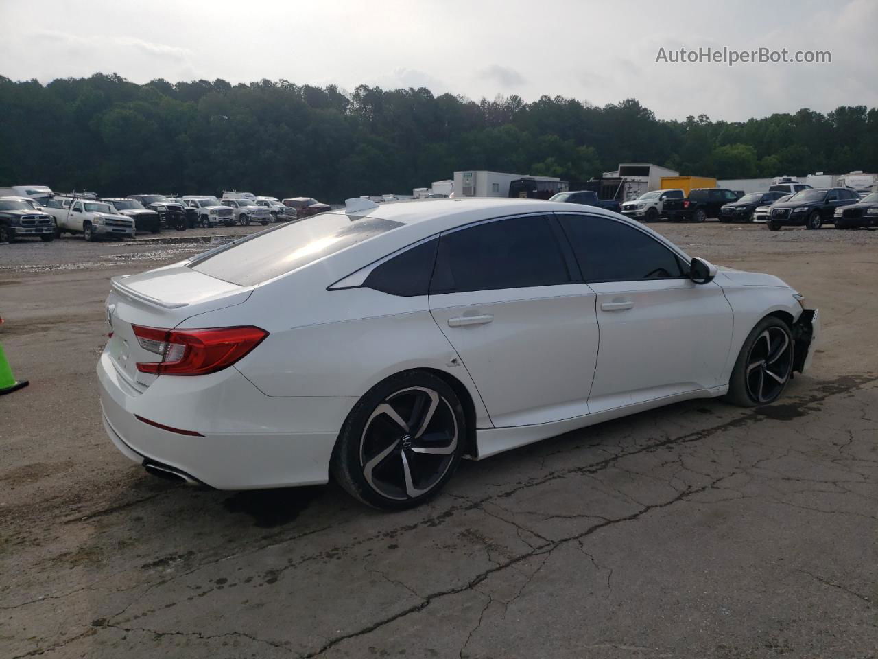 2019 Honda Accord Sport White vin: 1HGCV1F3XKA115239