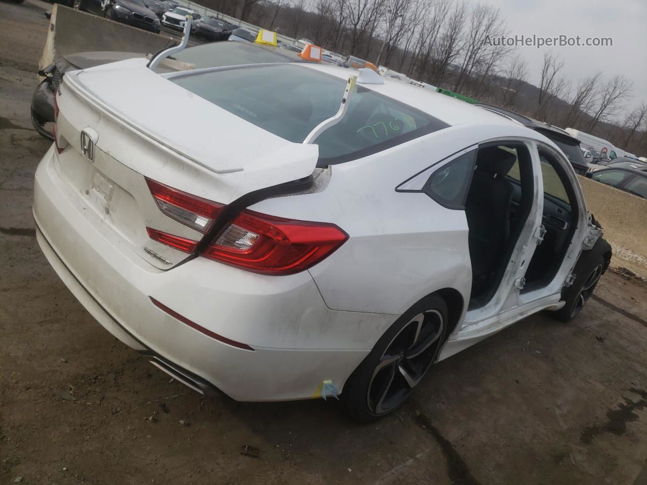 2019 Honda Accord Sport White vin: 1HGCV1F3XKA145647