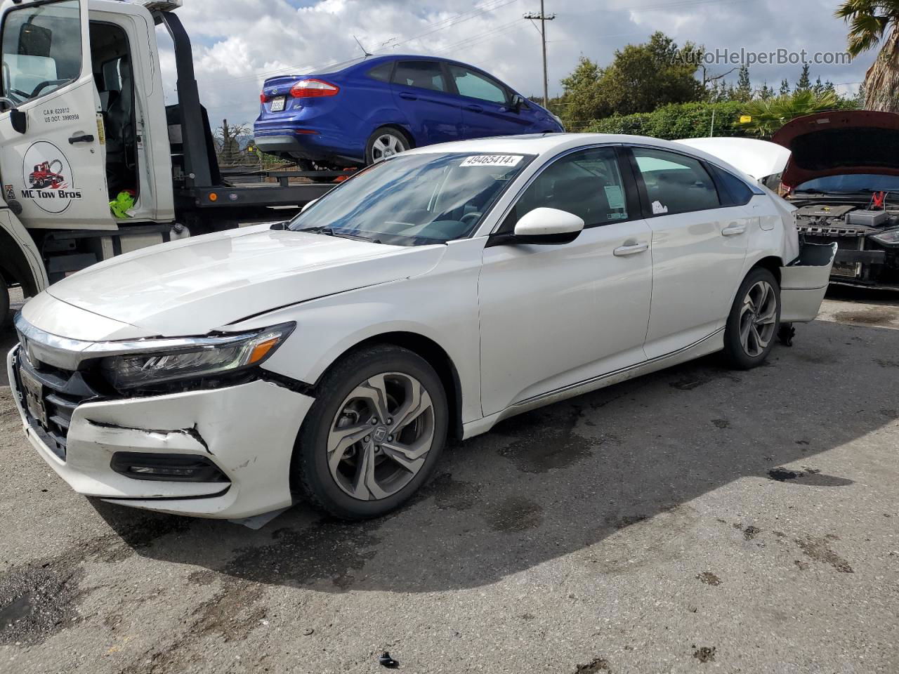 2019 Honda Accord Ex White vin: 1HGCV1F41KA007441