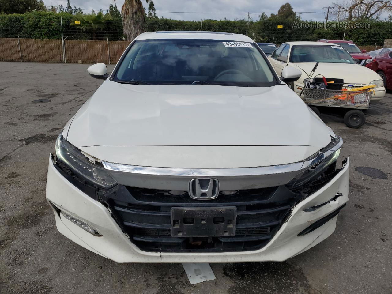 2019 Honda Accord Ex White vin: 1HGCV1F41KA007441