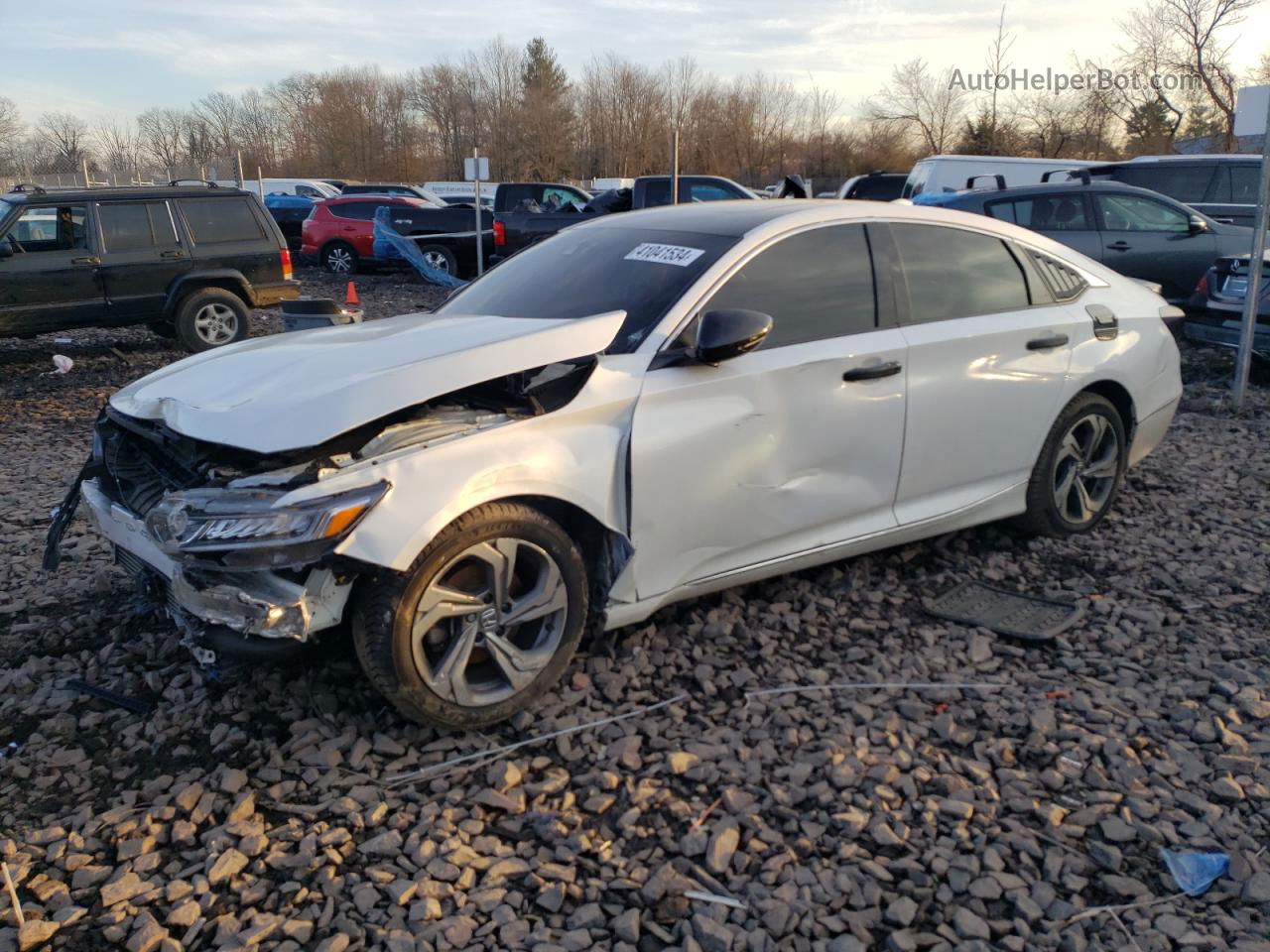 2019 Honda Accord Ex White vin: 1HGCV1F4XKA128209