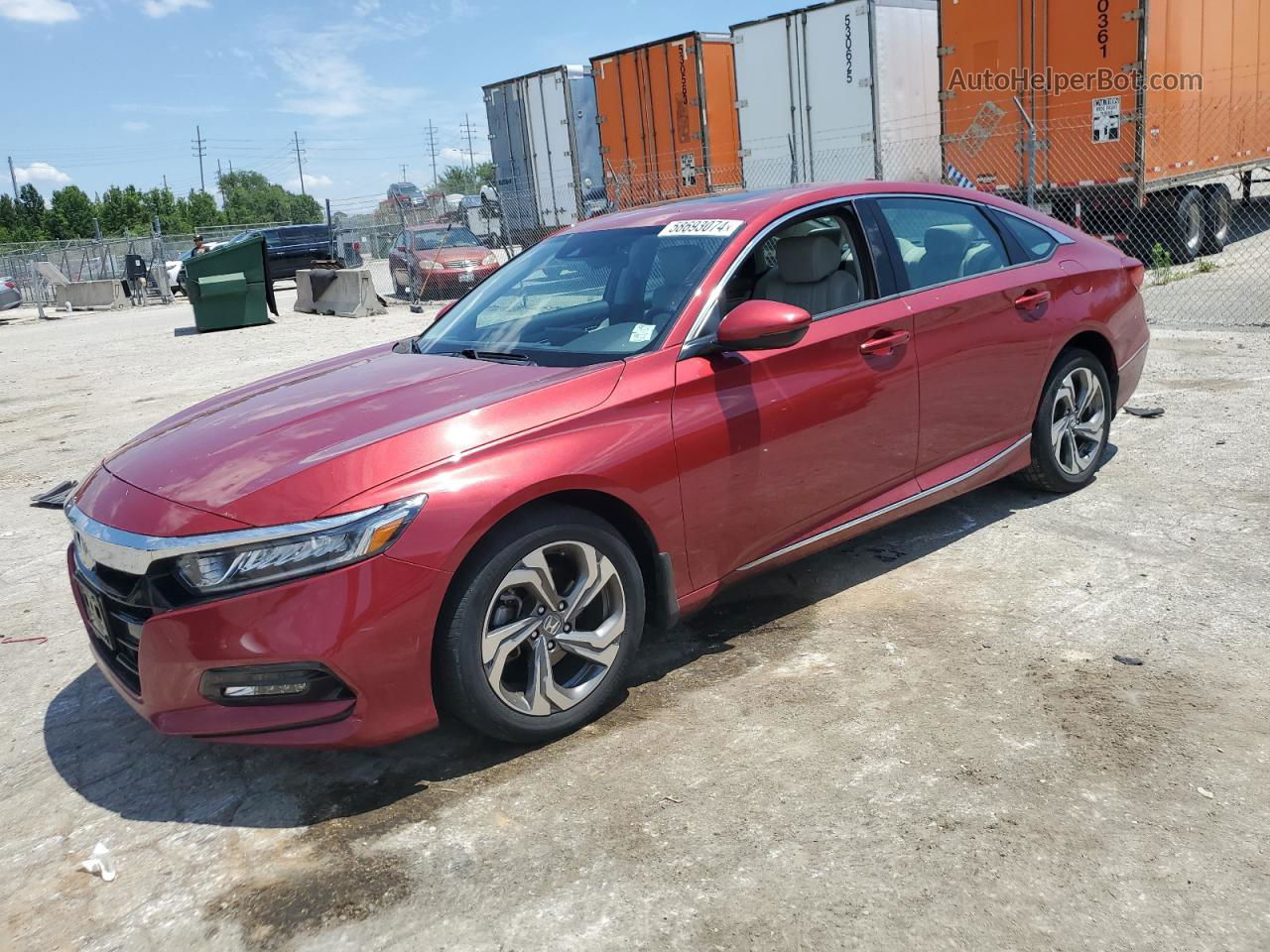 2019 Honda Accord Exl Red vin: 1HGCV1F55KA135397