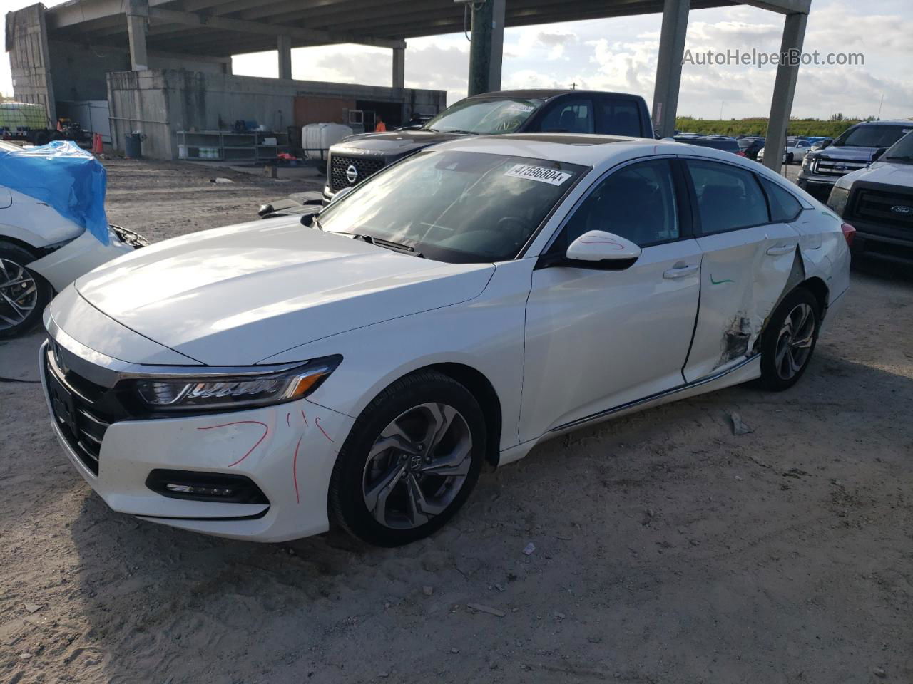 2019 Honda Accord Exl White vin: 1HGCV1F59KA114570