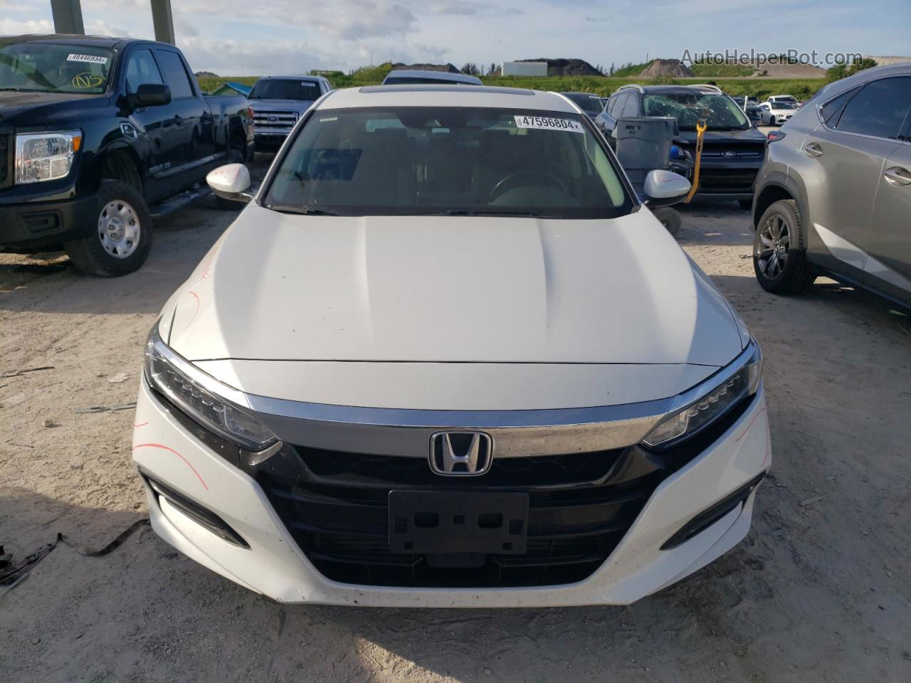 2019 Honda Accord Exl White vin: 1HGCV1F59KA114570