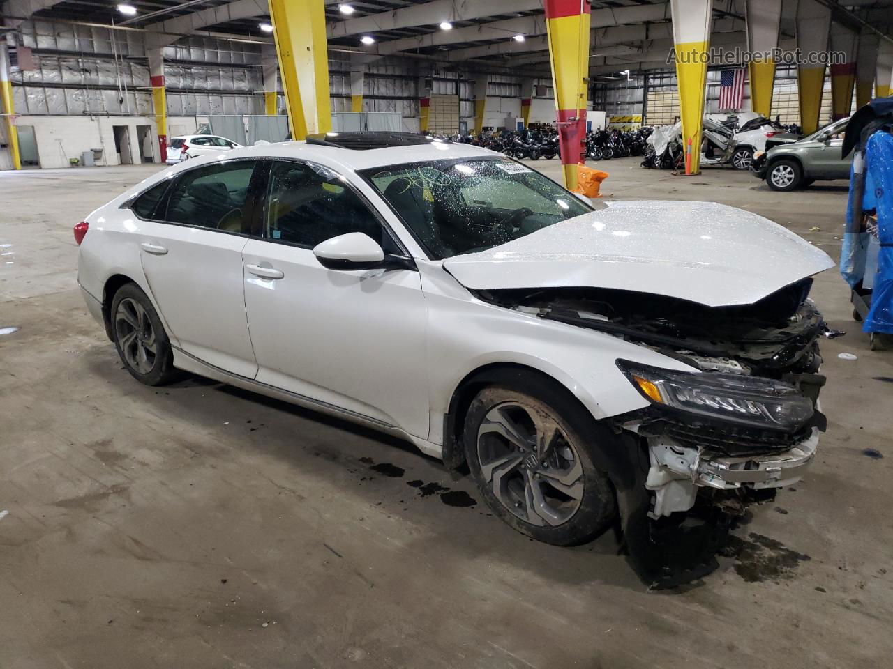 2018 Honda Accord Exl White vin: 1HGCV1F5XJA149553