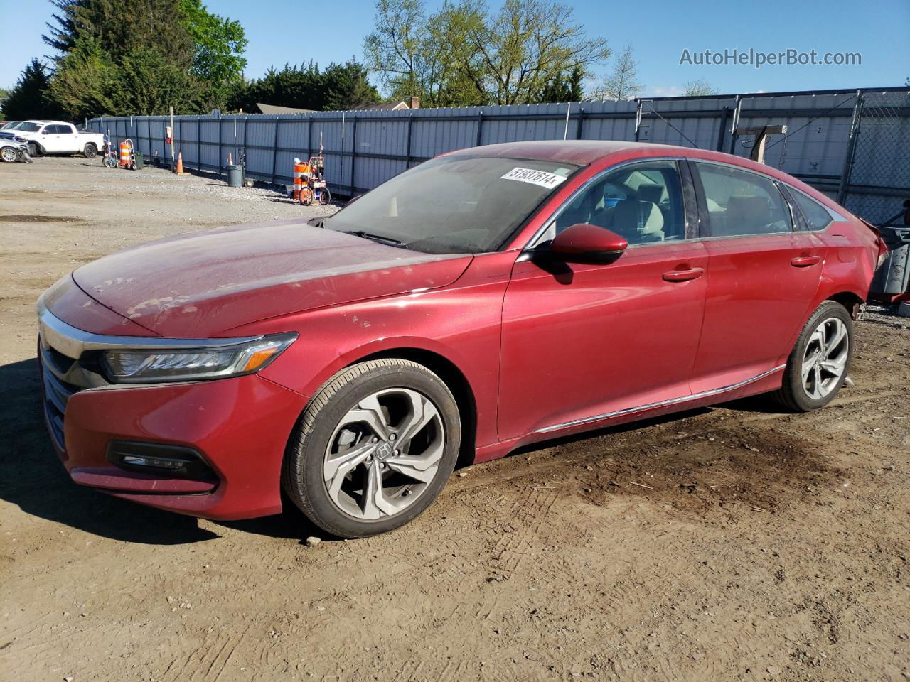 2019 Honda Accord Exl Red vin: 1HGCV1F5XKA025333