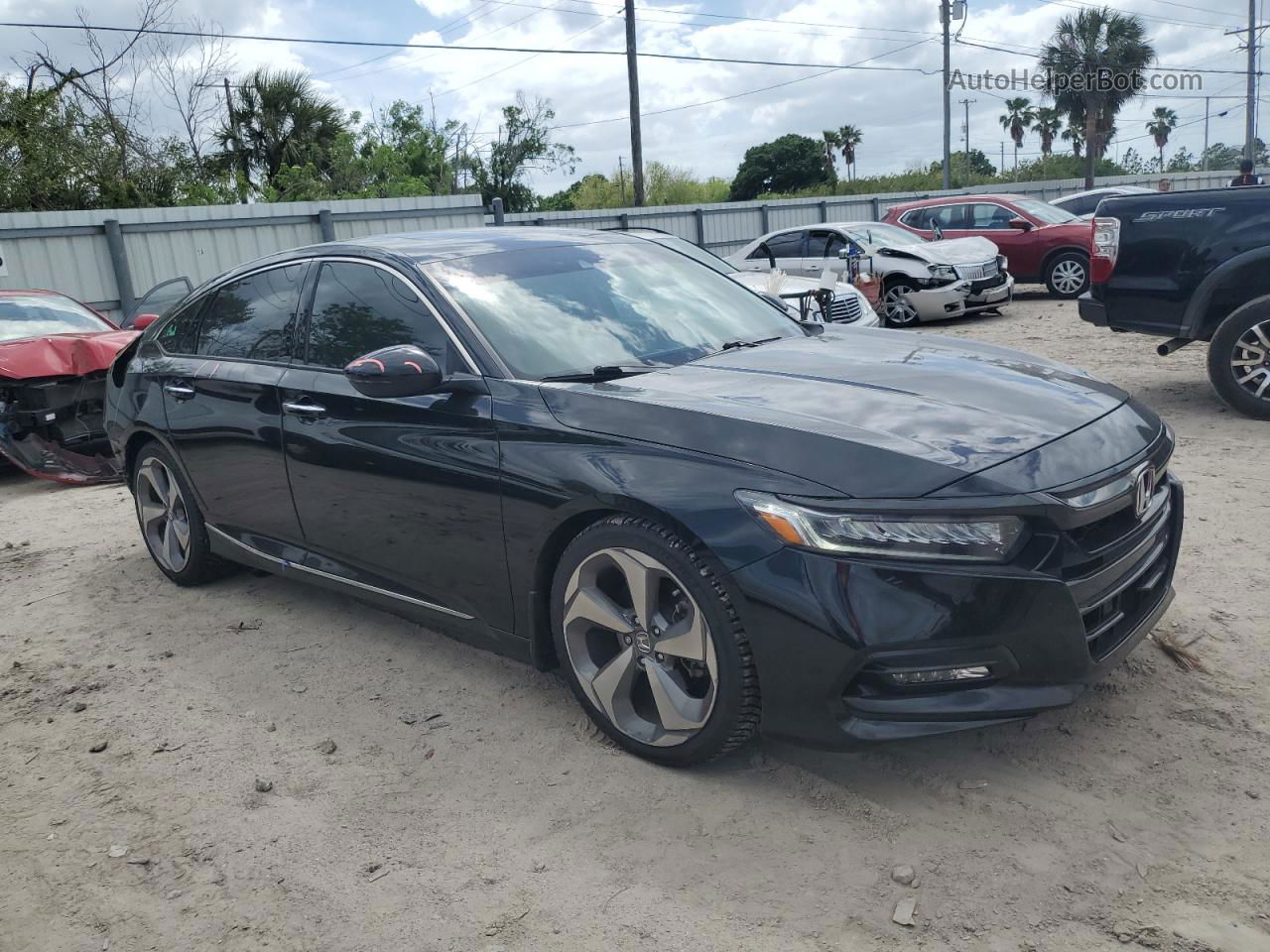 2018 Honda Accord Touring Black vin: 1HGCV1F92JA053595