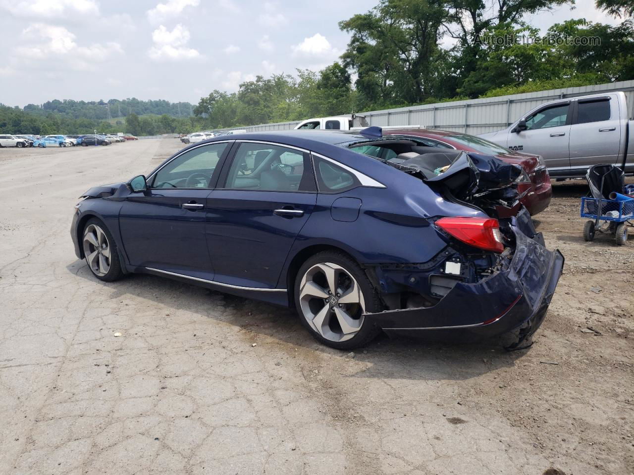 2018 Honda Accord Touring Blue vin: 1HGCV1F92JA154183